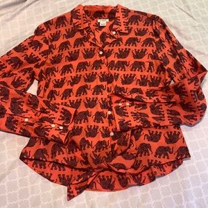 J crew button down with tie waist NWOT